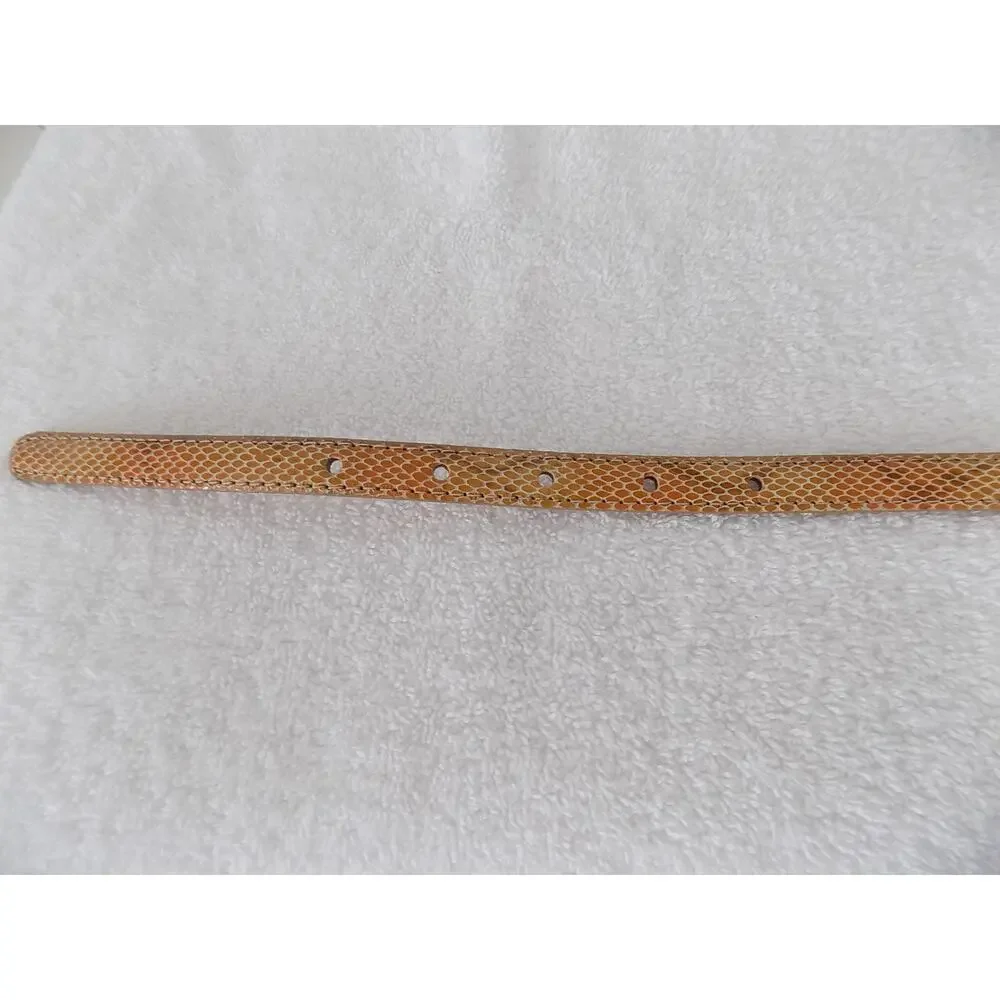 DKNY Italian calfskin leather snakeskin skinny belt size Small